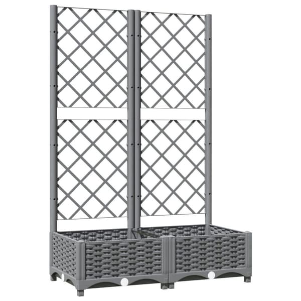 vidaXL Odlingslåda med spaljé ljusgrå 80x40x121,5 cm PP