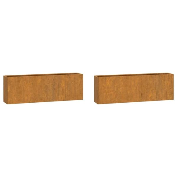 vidaXL væghængte plantekasser 2 stk. 53x10x17 cm cortenstål rustfarvet