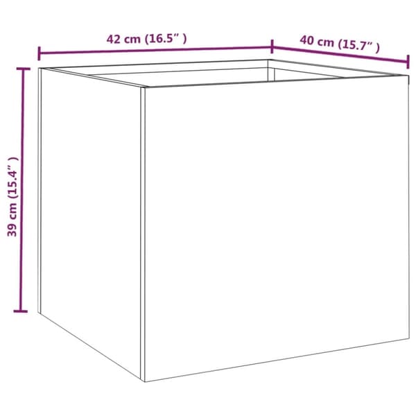vidaXL Plantekasse 42x40x39 cm cortenstål