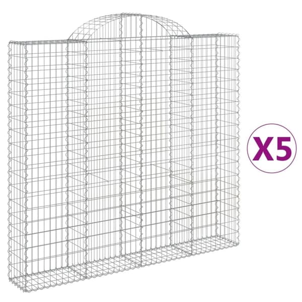 vidaXL Kaarevat kivikorit 5 kpl 200x30x180/200 cm galvanoitu rauta