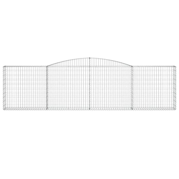 vidaXL buede gabionkurve 7 stk. 400x30x100/120 cm galvaniseret jern