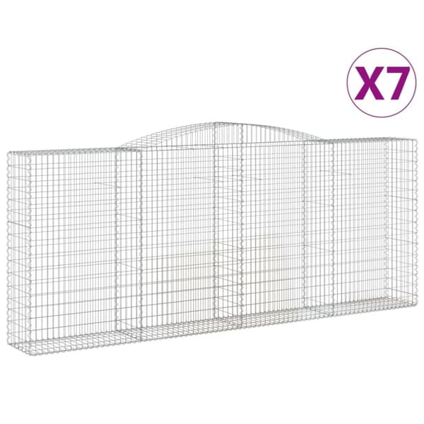 vidaXL Kaarevat kivikorit 7 kpl 400x50x160/180 cm galvanoitu rauta
