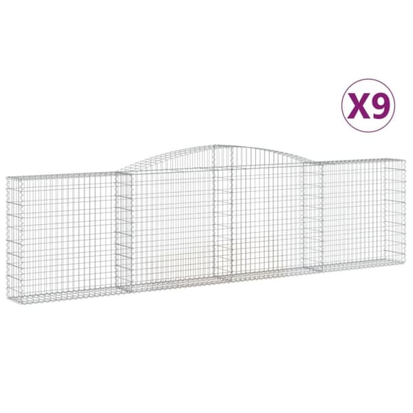 vidaXL Kaarevat kivikorit 9 kpl 400x30x100/120 cm galvanoitu rauta