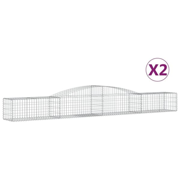 vidaXL buede gabionkurve 2 stk. 400x50x40/60 cm galvaniseret jern