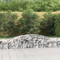 Miniatyrbillede 1 af 6: vidaXL buede gabionkurve 2 stk. 400x50x40/60 cm galvaniseret jern