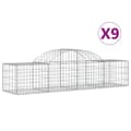 Miniatyrbilde 2 av 6: vidaXL Gabionkurver buede 9 stk 200x50x40/60 cm galvanisert jern