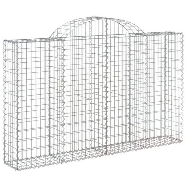 vidaXL buede gabionkurve 7 stk. 200x30x120/140 cm galvaniseret jern