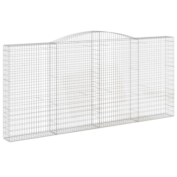 vidaXL buede gabionkurve 6 stk. 400x30x180/200 cm galvaniseret jern