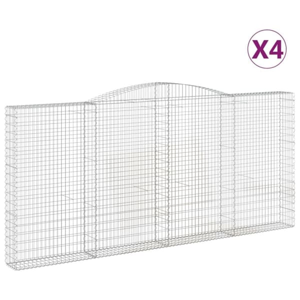 vidaXL Kaarevat kivikorit 4 kpl 400x30x180/200 cm galvanoitu rauta