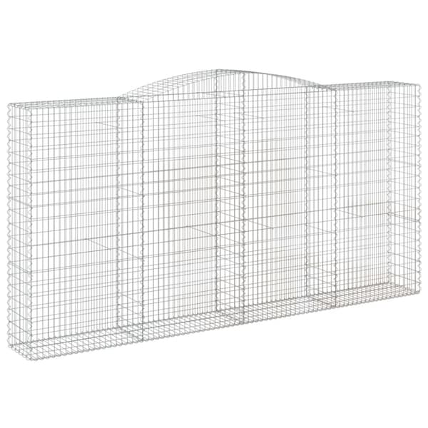vidaXL buede gabionkurve 4 stk. 400x50x200/220 cm galvaniseret jern