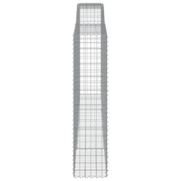 vidaXL buede gabionkurve 4 stk. 400x50x200/220 cm galvaniseret jern
