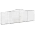 Miniatyrbillede 3 af 6: vidaXL buede gabionkurve 9 stk. 400x30x120/140 cm galvaniseret jern
