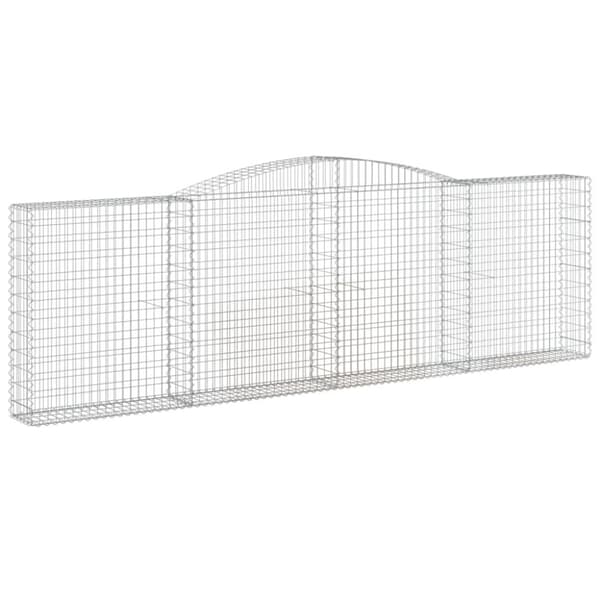 vidaXL buede gabionkurve 9 stk. 400x30x120/140 cm galvaniseret jern