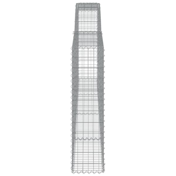 vidaXL buede gabionkurve 9 stk. 400x30x120/140 cm galvaniseret jern