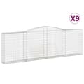Miniatyrbillede 2 af 6: vidaXL buede gabionkurve 9 stk. 400x30x120/140 cm galvaniseret jern
