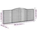 Miniatyrbillede 6 af 6: vidaXL buede gabionkurve 9 stk. 400x30x140/160 cm galvaniseret jern
