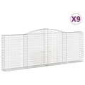 Miniatyrbillede 2 af 6: vidaXL buede gabionkurve 9 stk. 400x30x140/160 cm galvaniseret jern