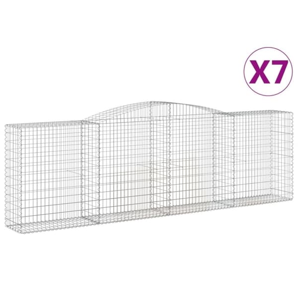 vidaXL Kaarevat kivikorit 7 kpl 400x50x120/140 cm galvanoitu rauta