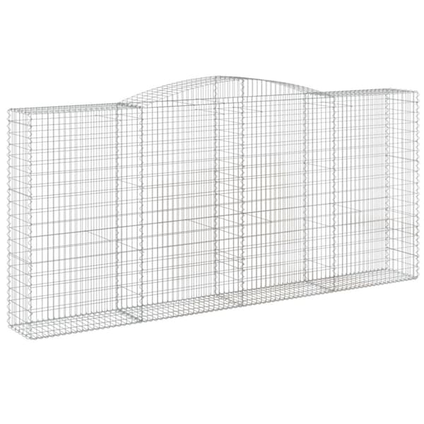 vidaXL Gabionkurver buede 3 stk 400x50x180/200 cm galvanisert jern