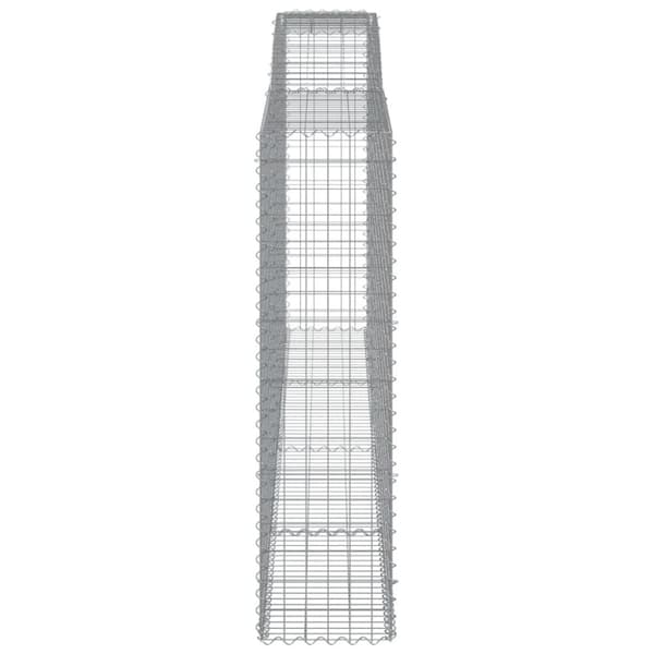 vidaXL Gabionkurver buede 3 stk 400x50x180/200 cm galvanisert jern