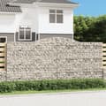 Miniatyrbilde 1 av 6: vidaXL Gabionkurver buede 3 stk 400x50x180/200 cm galvanisert jern