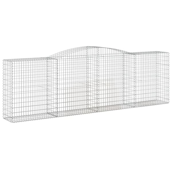 vidaXL Gabioner bågformade 7 st 400x50x120/140 cm galvaniserat järn