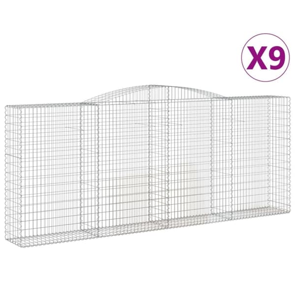 vidaXL Kaarevat kivikorit 9 kpl 400x50x160/180 cm galvanoitu rauta