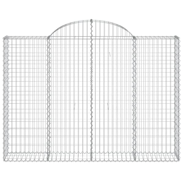 vidaXL buede gabionkurve 7 stk. 200x30x140/160 cm galvaniseret jern