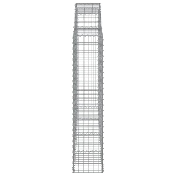 vidaXL buede gabionkurve 7 stk. 200x30x140/160 cm galvaniseret jern