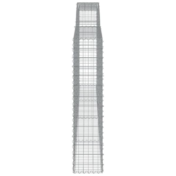 vidaXL Gabionkurver buede 2 stk 400x30x140/160 cm galvanisert jern