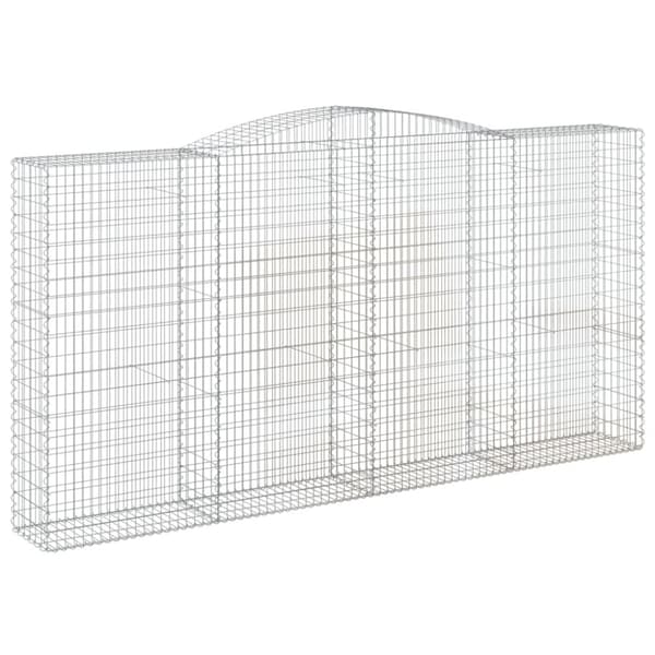 vidaXL Gabionkurver buede 9 stk 400x50x200/220 cm galvanisert jern