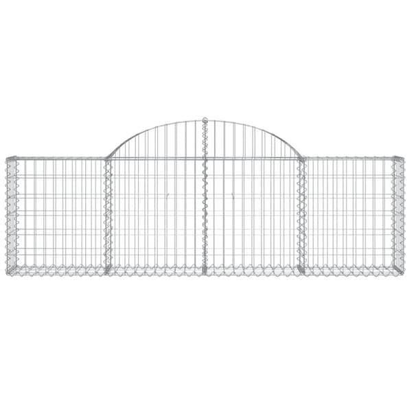 vidaXL buede gabionkurve 2 stk. 200x30x60/80 cm galvaniseret jern