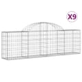 Miniatyrbillede 2 af 6: vidaXL buede gabionkurve 9 stk. 200x30x60/80 cm galvaniseret jern