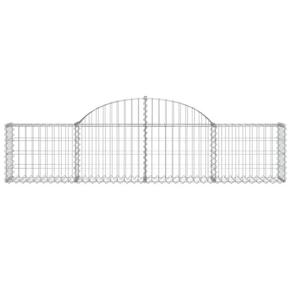 vidaXL buede gabionkurve 9 stk. 200x30x40/60 cm galvaniseret jern