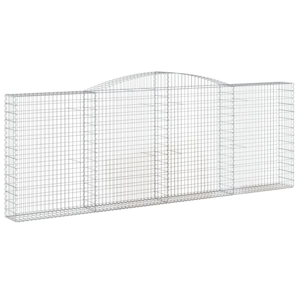 vidaXL buede gabionkurve 6 stk. 400x30x140/160 cm galvaniseret jern