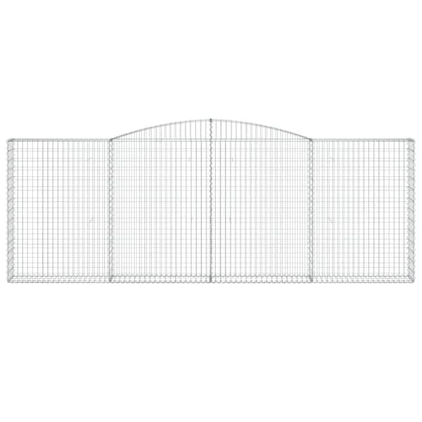 vidaXL buede gabionkurve 6 stk. 400x30x140/160 cm galvaniseret jern