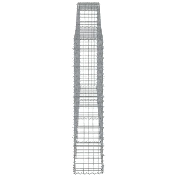 vidaXL buede gabionkurve 6 stk. 400x30x140/160 cm galvaniseret jern