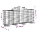 Miniatyrbillede 6 af 6: vidaXL buede gabionkurve 7 stk. 200x30x80/100 cm galvaniseret jern