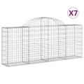 Miniatyrbillede 2 af 6: vidaXL buede gabionkurve 7 stk. 200x30x80/100 cm galvaniseret jern