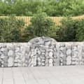 Miniatyrbillede 1 af 6: vidaXL buede gabionkurve 7 stk. 200x30x80/100 cm galvaniseret jern