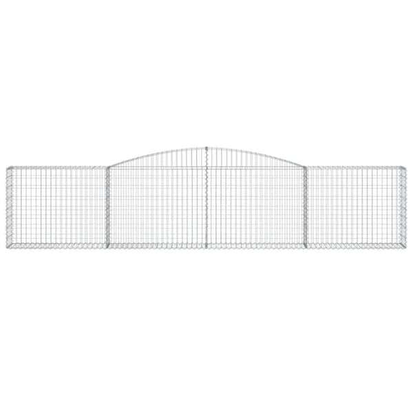 vidaXL buede gabionkurve 10 stk. 400x30x80/100 cm galvaniseret jern