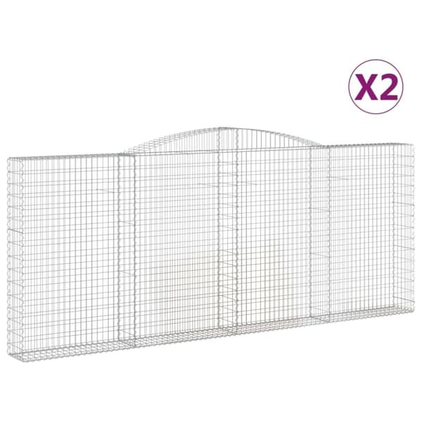 vidaXL Kaarevat kivikorit 2 kpl 400x30x160/180 cm galvanoitu rauta
