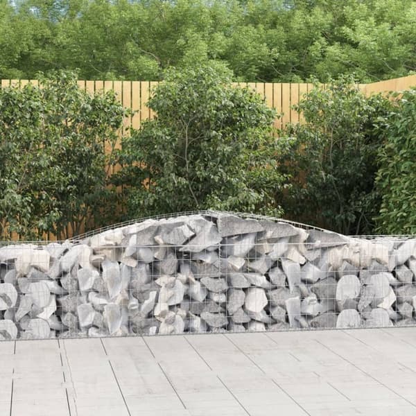 vidaXL buede gabionkurve 2 stk. 400x50x60/80 cm galvaniseret jern
