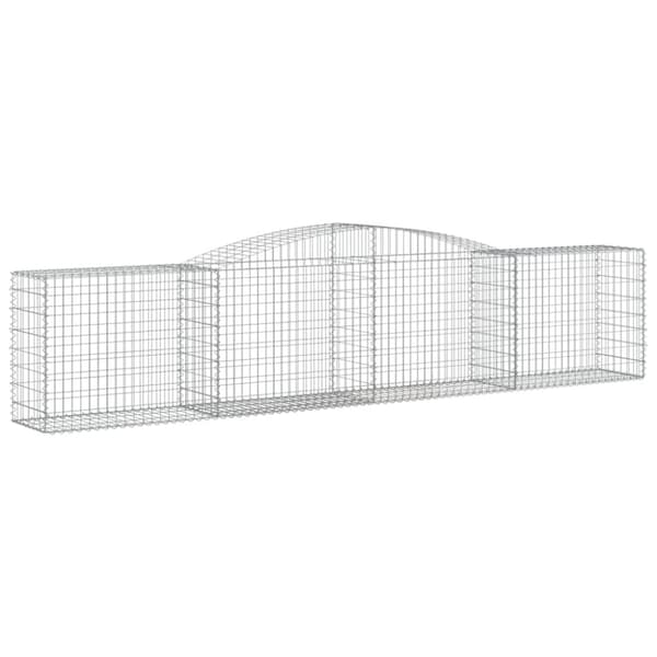 vidaXL buede gabionkurve 4 stk. 400x50x80/100 cm galvaniseret jern