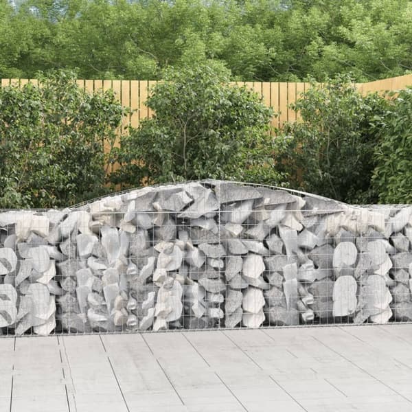 vidaXL buede gabionkurve 4 stk. 400x50x80/100 cm galvaniseret jern