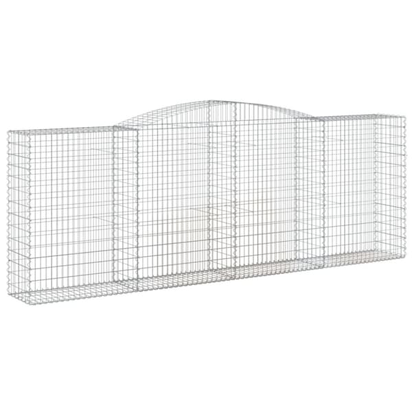 vidaXL buede gabionkurve 5 stk. 400x50x140/160 cm galvaniseret jern
