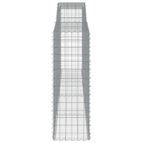 vidaXL buede gabionkurve 5 stk. 400x50x140/160 cm galvaniseret jern