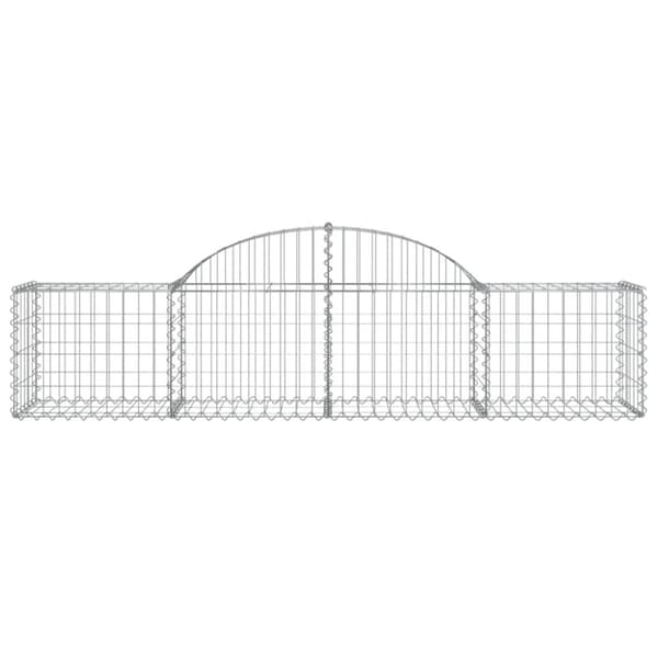 vidaXL buede gabionkurve 5 stk. 200x50x40/60 cm galvaniseret jern