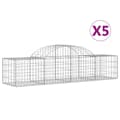 Miniatyrbillede 2 af 6: vidaXL buede gabionkurve 5 stk. 200x50x40/60 cm galvaniseret jern