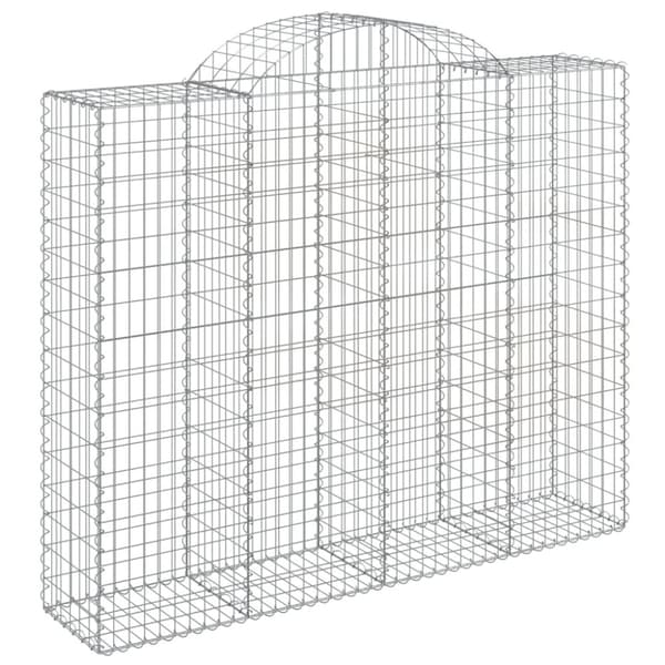 vidaXL buede gabionkurve 25 stk. 200x50x160/180 cm galvaniseret jern